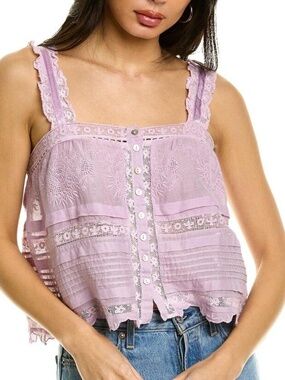 LoveShackFancy Purple Sully Top